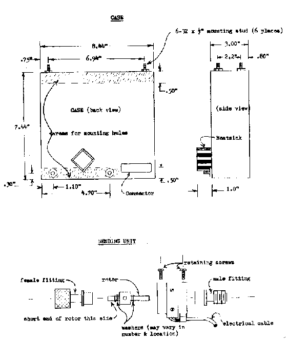 Zeron 550 Case and Sending Unit Detail